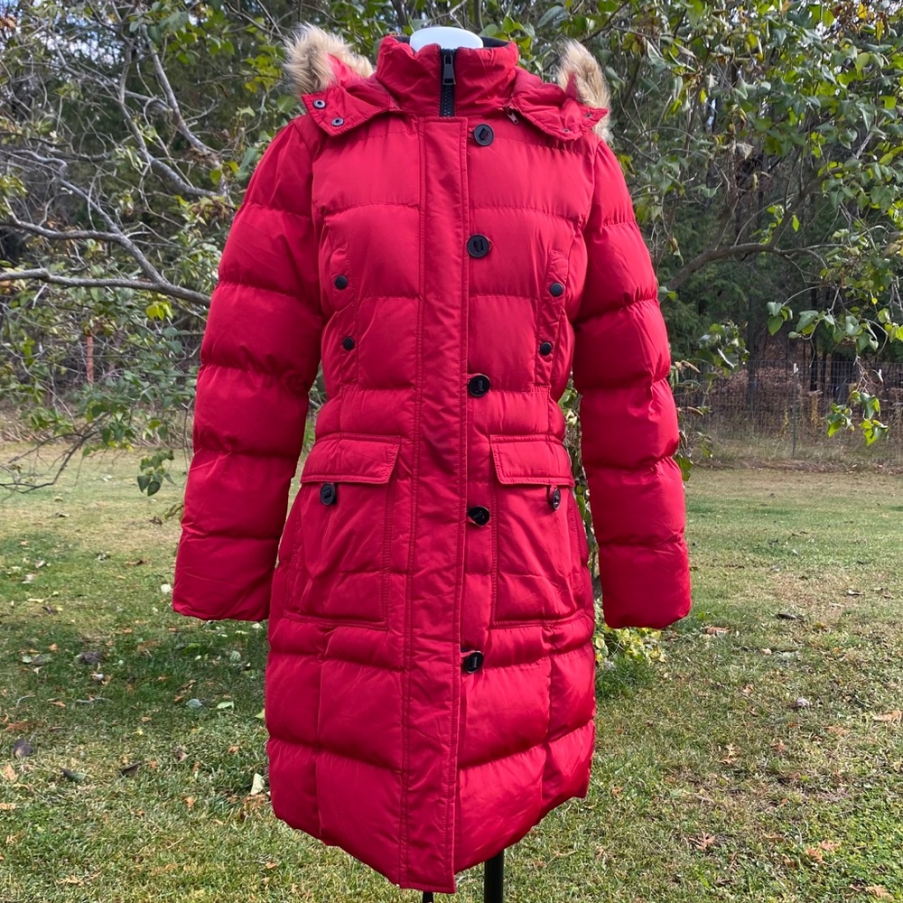 Red Puffer Winter Coat